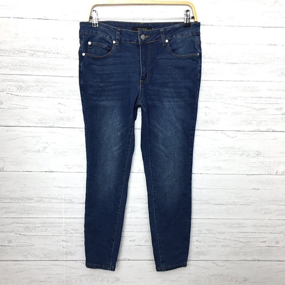 Tahari Women's Skinny Jeans Kelly Mid Rise Stretch size 8P length 26"